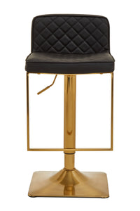 Baina Black And Gold Bar Stool With Square Base