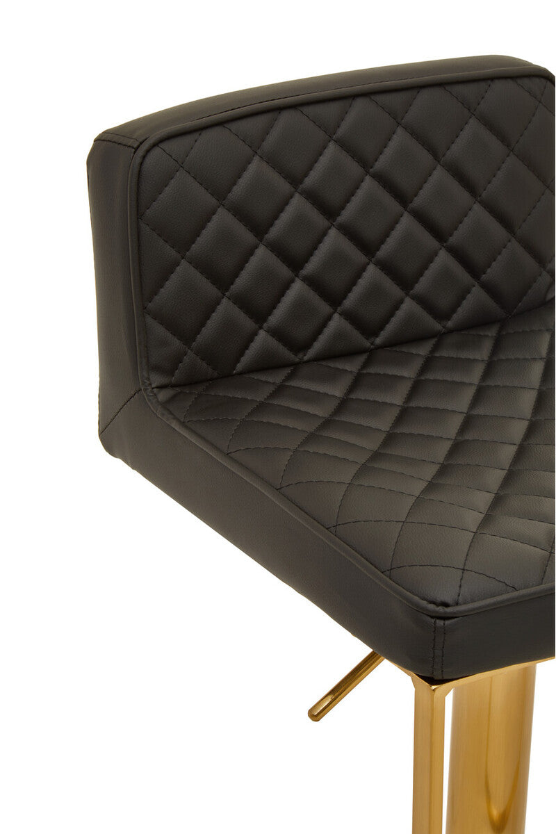 Baina Black And Gold Bar Stool With Square Base