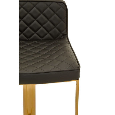 Baina Black And Gold Bar Stool With Square Base