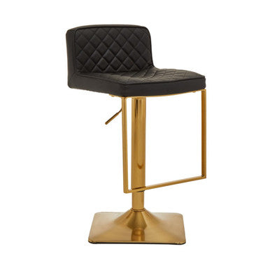 Baina Black And Gold Bar Stool With Square Base