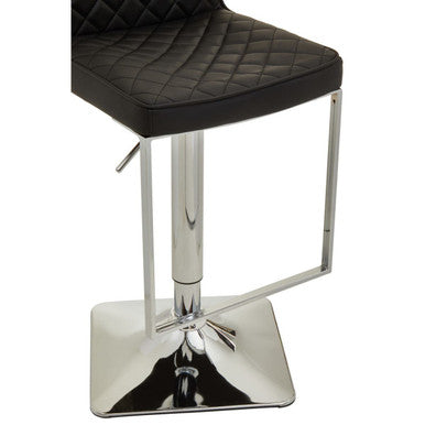 Baina Black And Chrome Bar Stool With Square Base