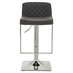 Baina Dark Grey And Chrome Square Base Bar Stool