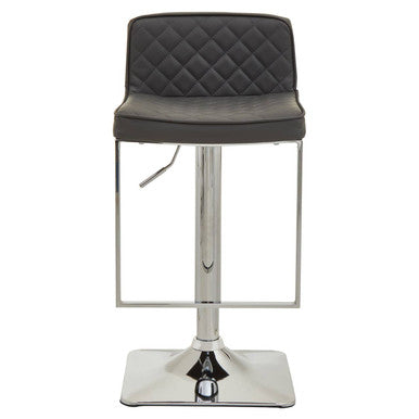 Baina Dark Grey And Chrome Square Base Bar Stool