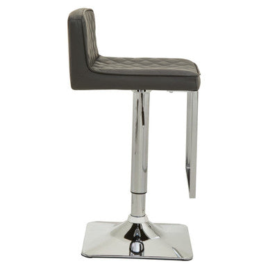 Baina Dark Grey And Chrome Square Base Bar Stool