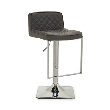 Baina Dark Grey And Chrome Square Base Bar Stool