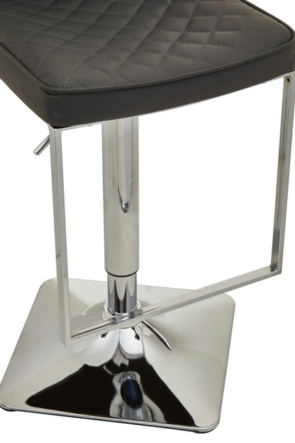 Baina Dark Grey And Chrome Square Base Bar Stool