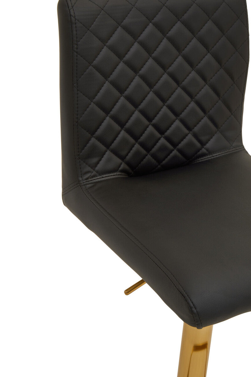 Baina Black And Gold Bar Stool With Round Base