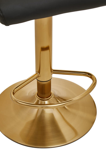 Baina Black And Gold Bar Stool With Round Base