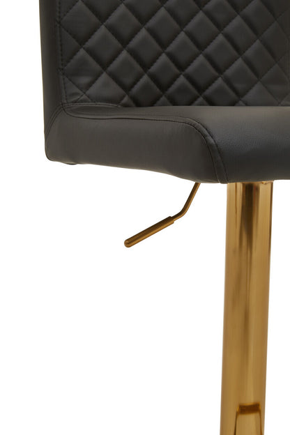 Baina Black And Gold Bar Stool With Round Base