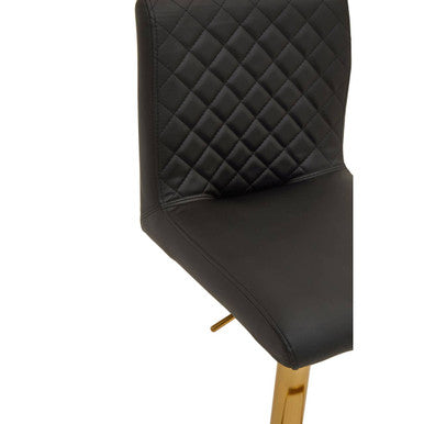 Baina Black And Gold Bar Stool With Round Base