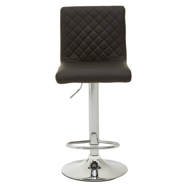 Baina Black And Chrome Bar Stool With Round Base