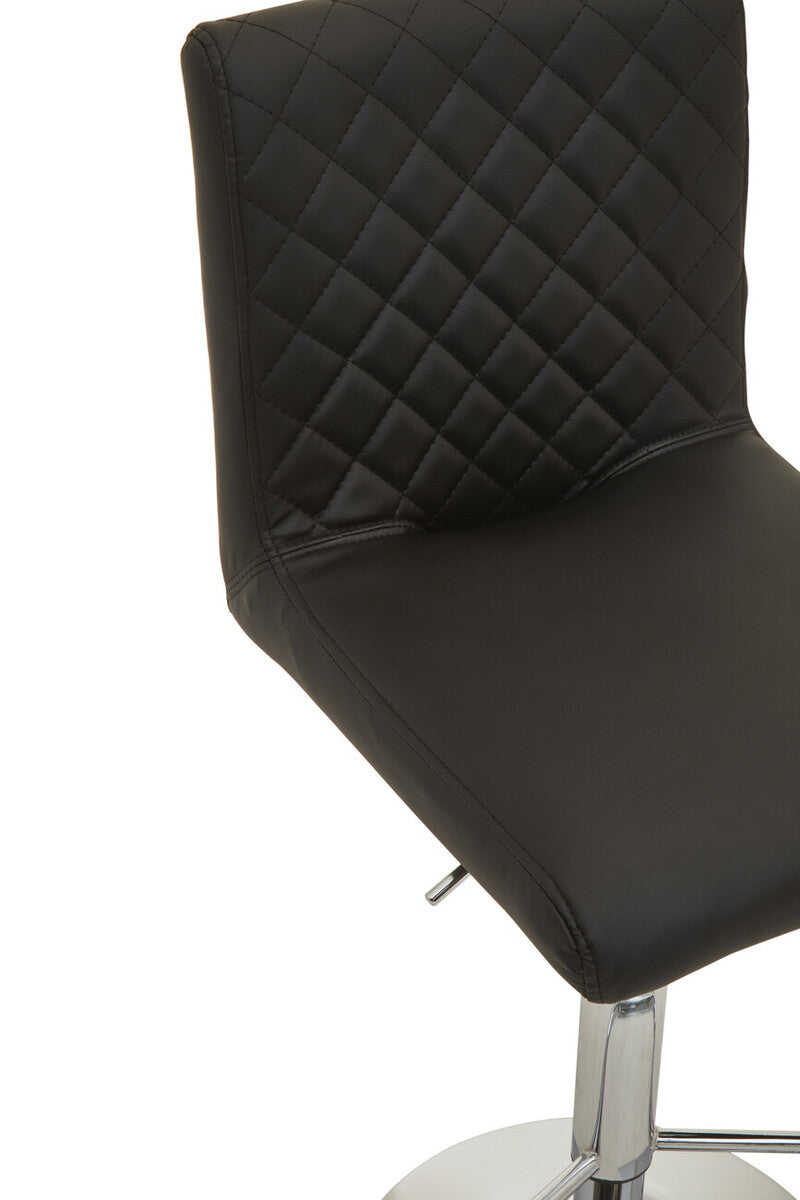 Baina Black And Chrome Bar Stool With Round Base