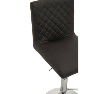 Baina Black And Chrome Bar Stool With Round Base
