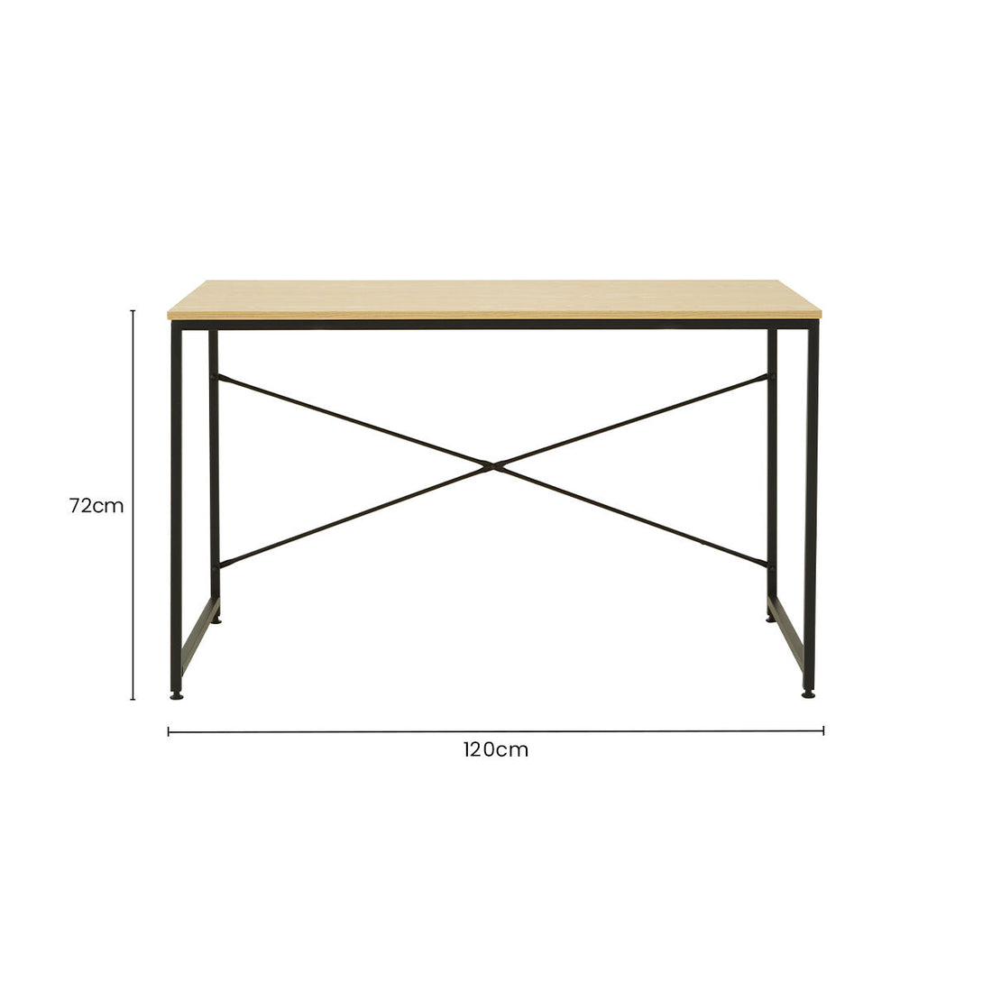 Light Oak Veneer Effect Top Desk, Laxton