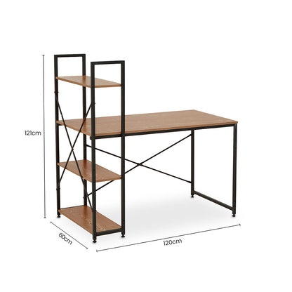 Laxton Red Pomelo Desk With Shelves
