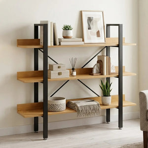 Laxton 3 Tier Light Oak Effect Shelving Unit