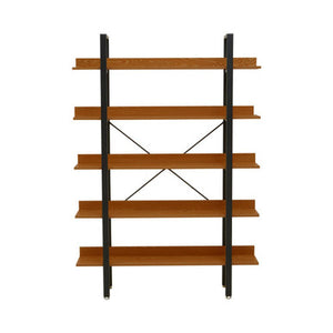 Laxton 5 Tier Red Pomelo Shelves And Black Frame Shelf Unit