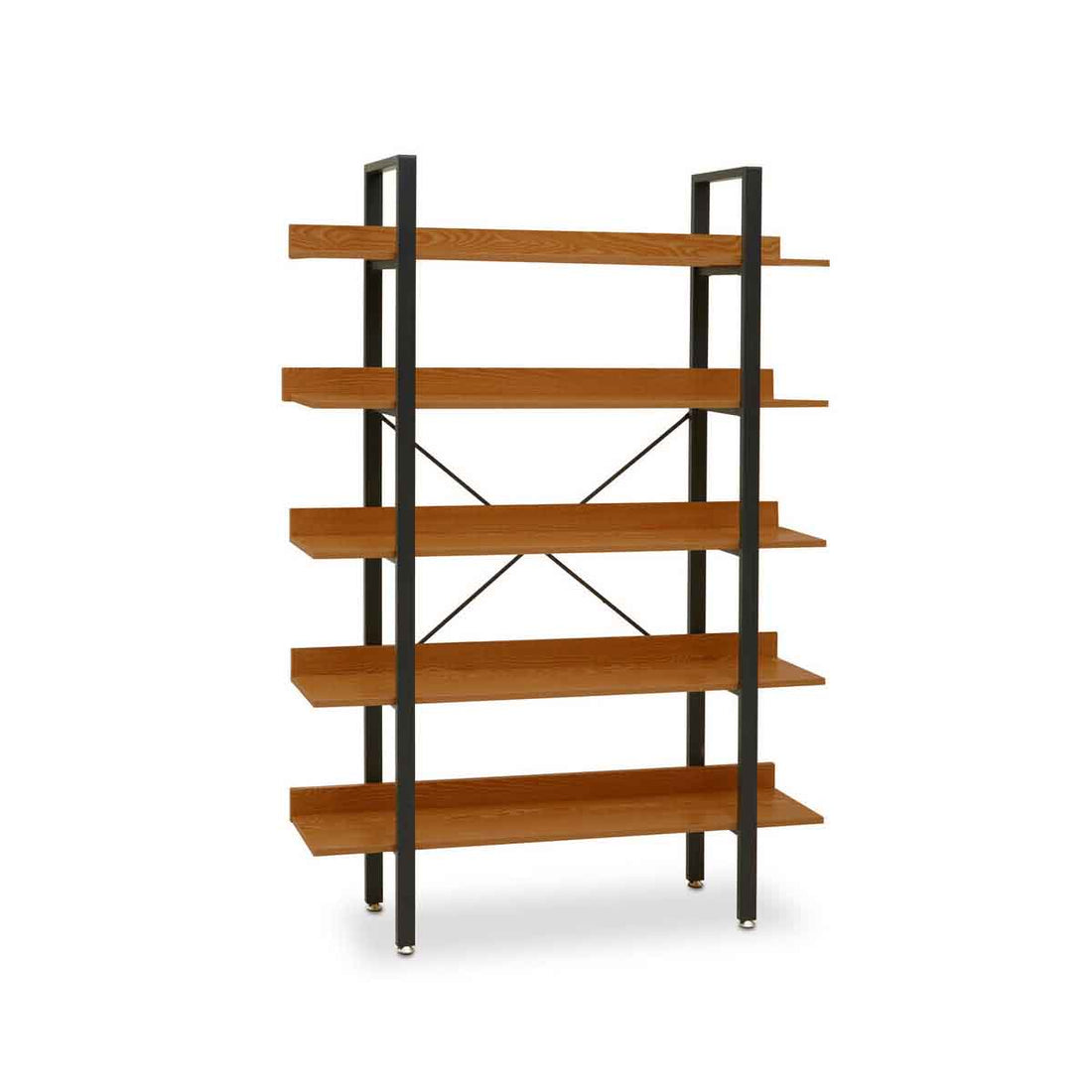 Laxton 5 Tier Red Pomelo Shelves and Black Frame Shelf Unit