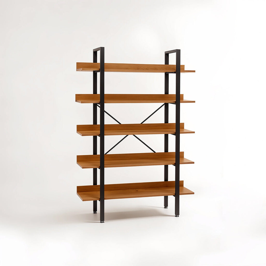 Laxton 5 Tier Red Pomelo Shelves And Black Frame Shelf Unit