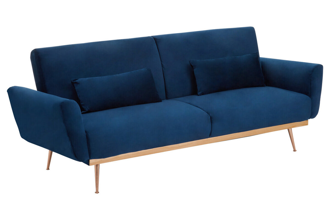 Hatton Dark Blue Velvet Sofa Bed - Image 10