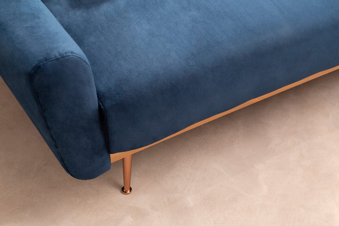 Hatton Dark Blue Velvet Sofa Bed - Image 5