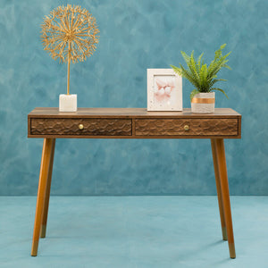 Frida Wood Veneer Console Table with 2 Drawers