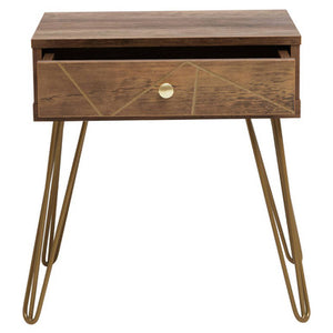 Flori 1 Drawer Side Table with Hairpin Legs