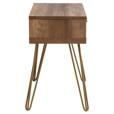 Flori 1 Drawer Side Table with Hairpin Legs