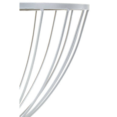 Jolie Hourglass Mirrored Top Silver Frame Side Table - image 5