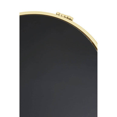 Jolie Round End Table with Black Mirror And Gold Frame