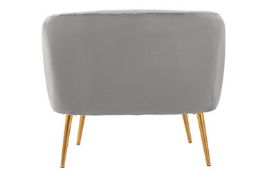 Larissa Grey Velvet Channel Tufted Accent Chair