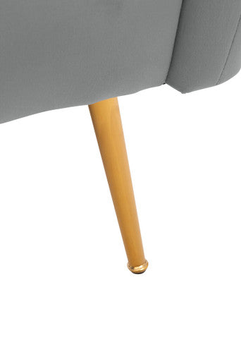 Larissa Grey Velvet Channel Tufted Accent Chair