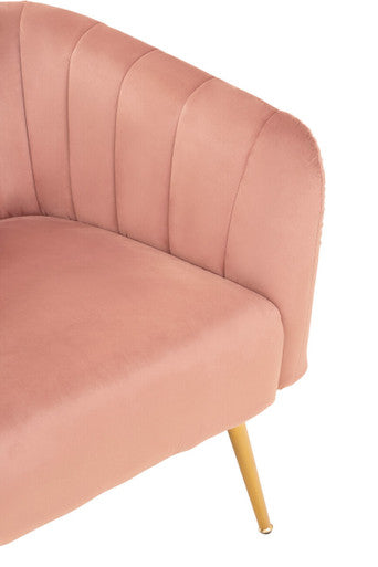 Larissa Pink Velvet Channel Tufted Accent Chair