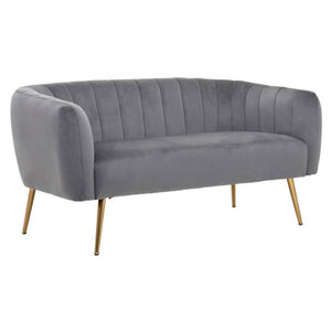 Larissa Two Seat Grey Velvet Sofa