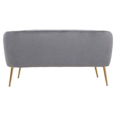2 Seater Grey Velvet Sofa, Larissa