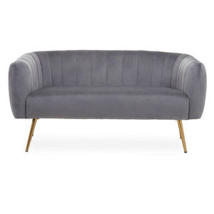 Larissa Two Seat Grey Velvet Sofa