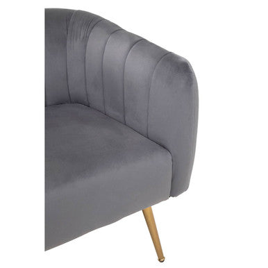 Larissa Two Seat Grey Velvet Sofa