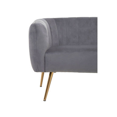 2 Seater Grey Velvet Sofa, Larissa