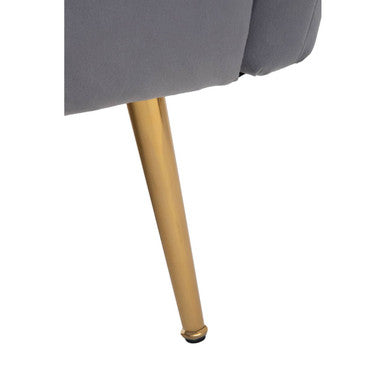 2 Seater Grey Velvet Sofa, Larissa