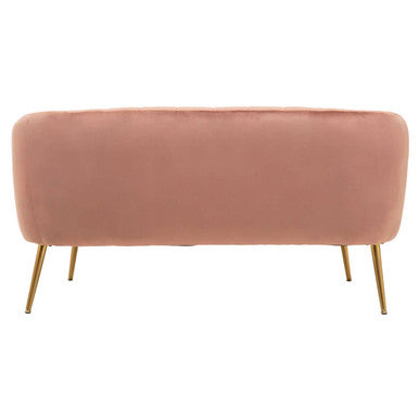 Larissa Two Seat Pink Velvet Sofa