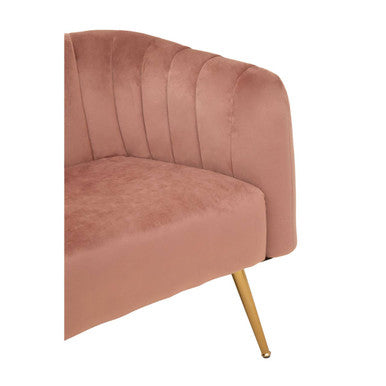 2 Seater Pink Velvet Sofa, Larissa