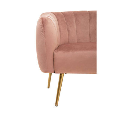 2 Seater Pink Velvet Sofa, Larissa
