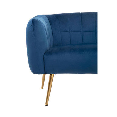 2 Seater Blue Velvet Sofa, Larissa