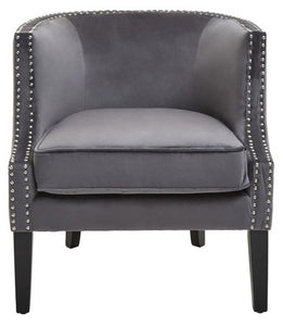 Larissa Grey Velvet Studded Chair