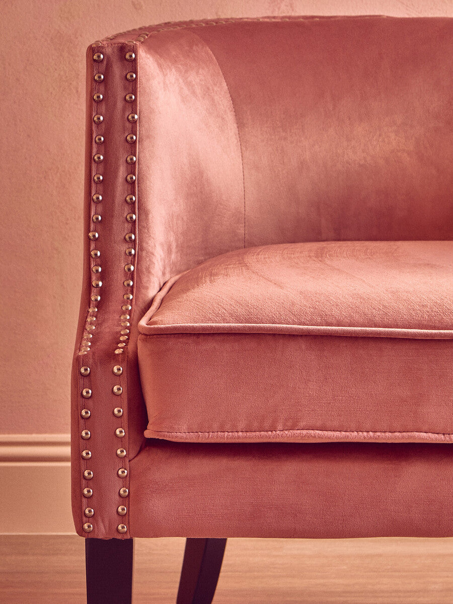 Larissa Pink Velvet Studded Chair