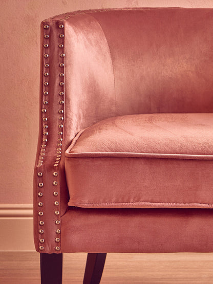 Larissa Pink Velvet Studded Chair