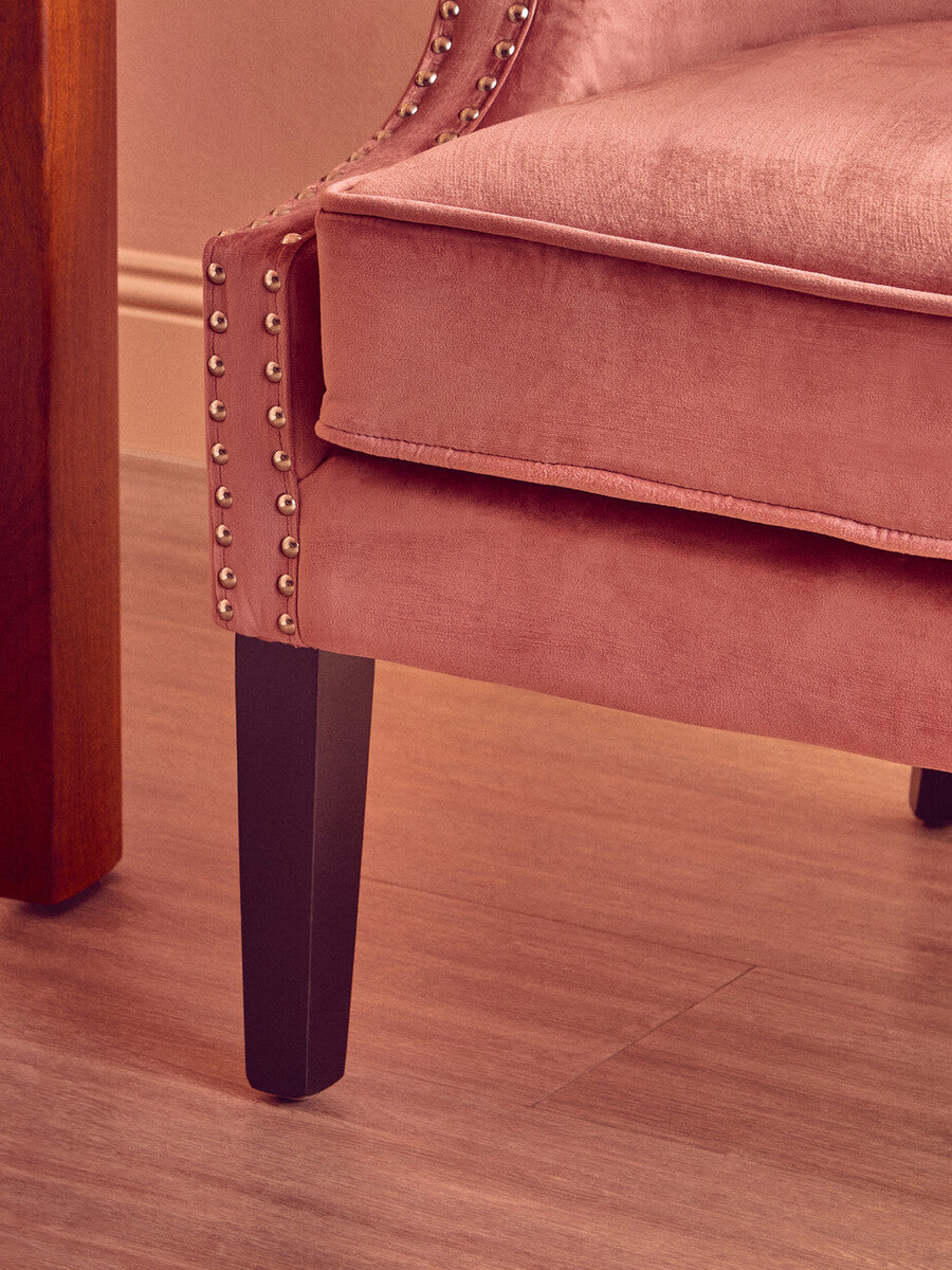 Larissa Pink Velvet Studded Chair