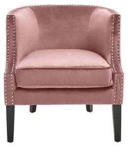 Larissa Pink Velvet Studded Chair
