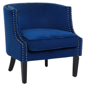 Larissa Blue Velvet Studded Chair