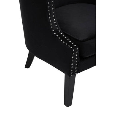 Larissa Black Velvet Studded Chair
